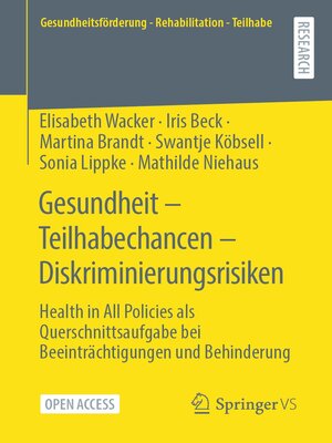 cover image of Gesundheit – Teilhabechancen – Diskriminierungsrisiken